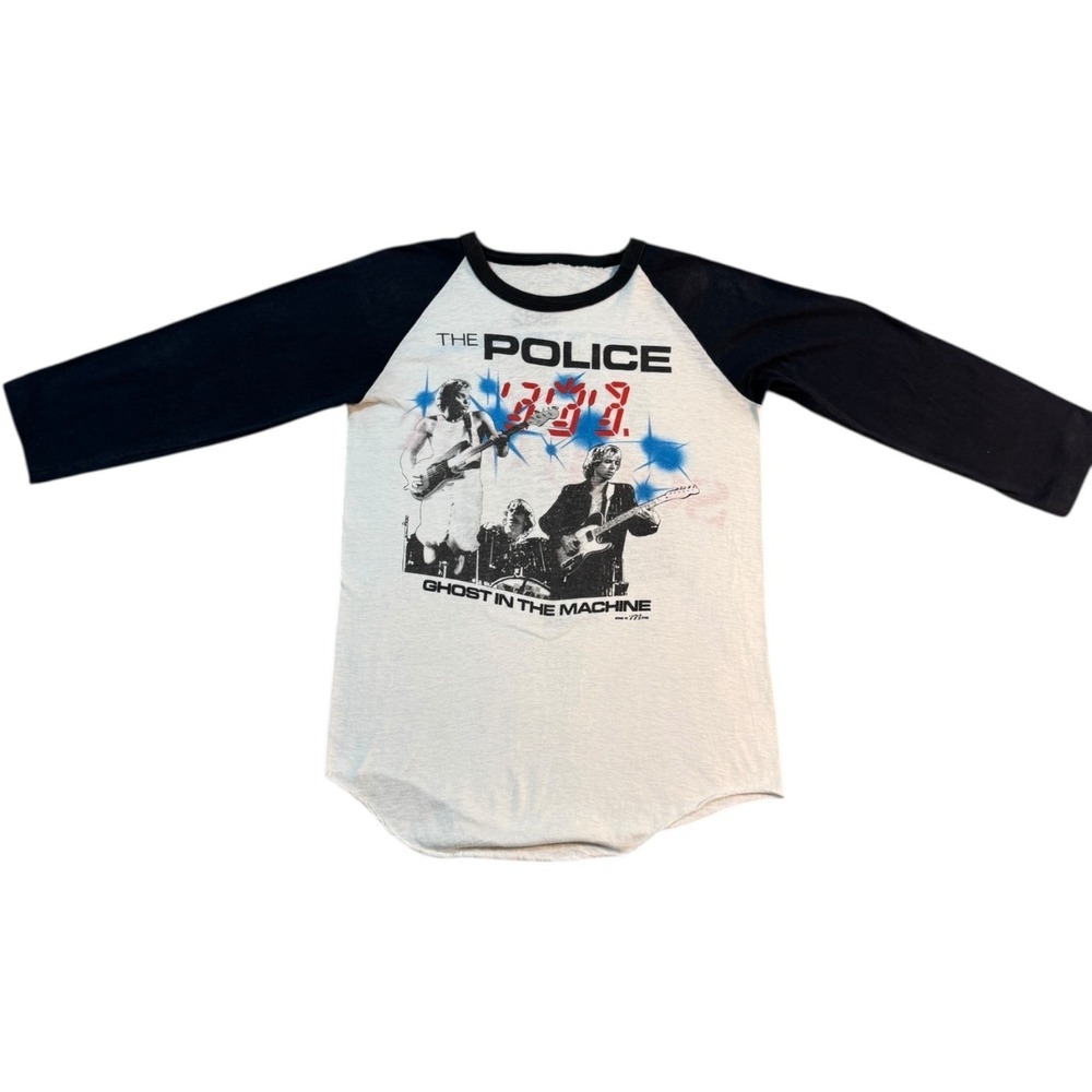 Vtg 1982 The Police Ghost In The Machine Tour Raglan 3/4 Sleeve Shirt Phase II M - Picture 2 of 10